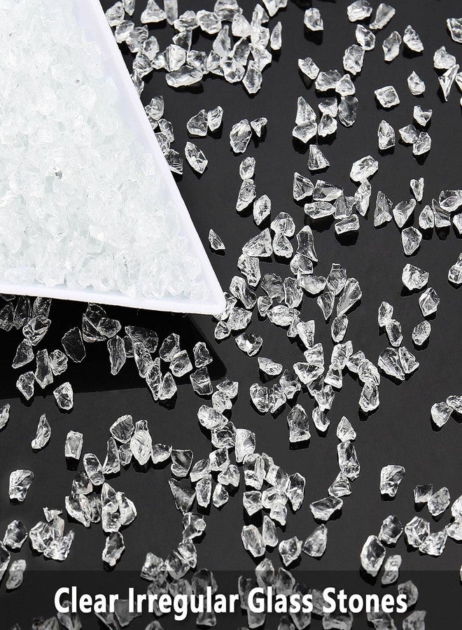 BONNY BOXX Irregular Crushed Glass Chips Sprinkles, 100g Metallic Chunky Glitter Stones for Nail Art, Resin Mold Filler, DIY Crafts, Vase Filler, Jewelry Making (Clear) - Image 3